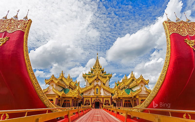Karaweik palace barge on Kandawgyi Lake Yangon Myanmar, Kandawgyi, Barge, Yangon, Lake, Karaweik, Palace, Myanmar, On, HD wallpaper