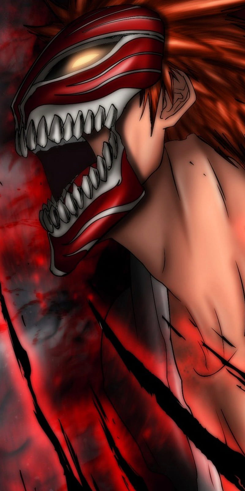 Ichigo, anime, beast, bleach horror, scary, shinigami, skull, zanpakuto, zero, HD phone wallpaper