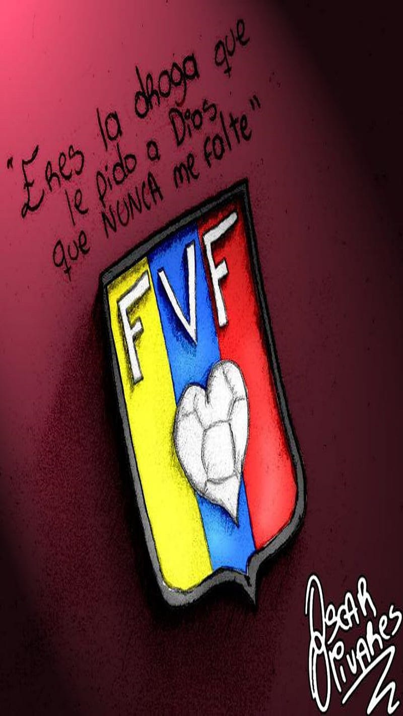 Droga Vinotinto, heart, football, football, fvf, heart, logo, oscarolivares, soccer, venezuela, HD phone wallpaper