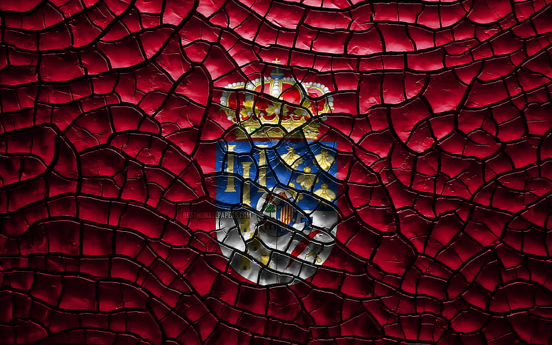 Flag of Salamanca spanish provinces, cracked soil, Spain, Salamanca flag, 3D art, Salamanca, Provinces of Spain, administrative districts, Salamanca 3D flag, Europe, HD wallpaper