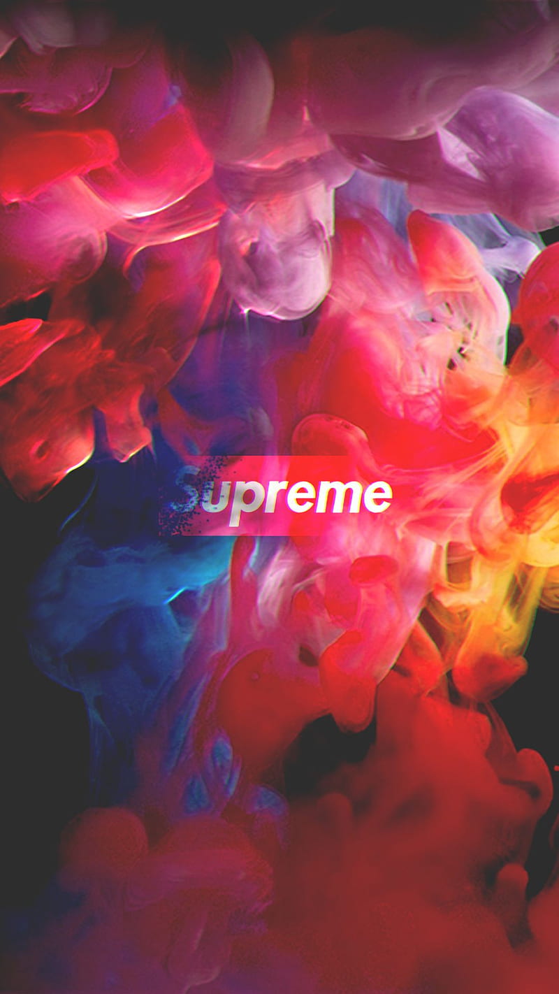 Supreme , colour, colourful, red, white, brand, branded, rainbow, HD phone wallpaper