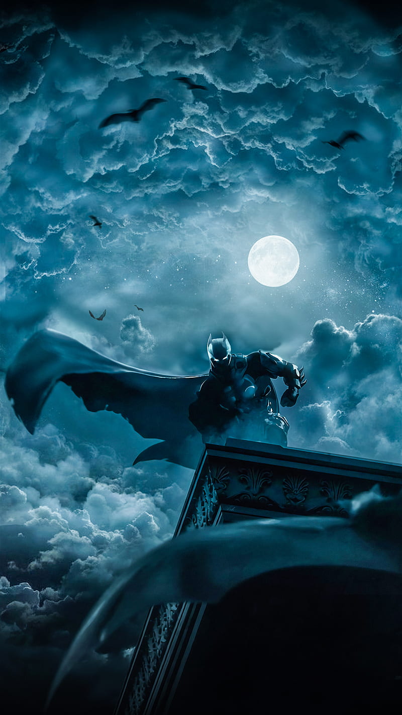 Batman, cape, darknight, detective, ghost, moon, night, HD phone wallpaper  | Peakpx