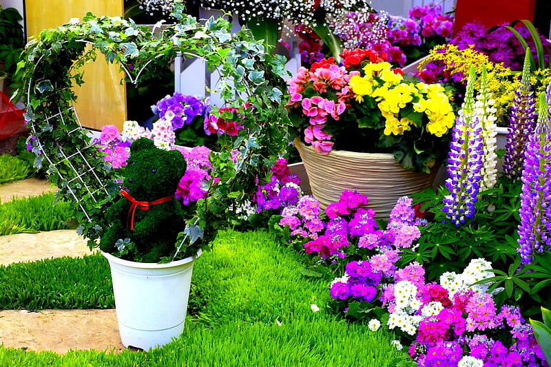 SPRING DELICACIES, corner, arrangement, flowers, spring, HD wallpaper