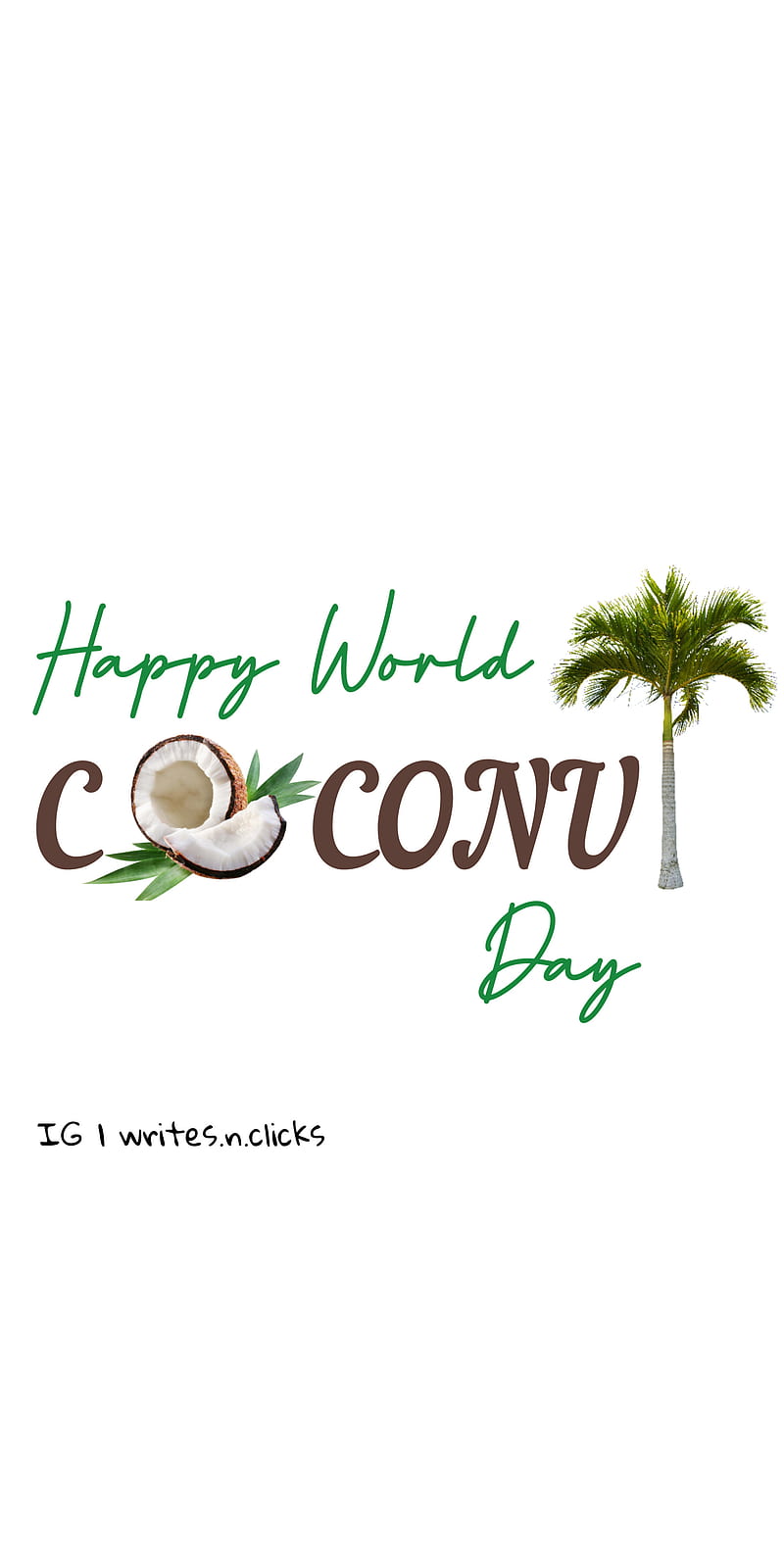 Coconut Day, coconut tree, coconuts, graphic designing, graphics, happy coconut day, iphone, samsung, world coconut day, HD phone wallpaper