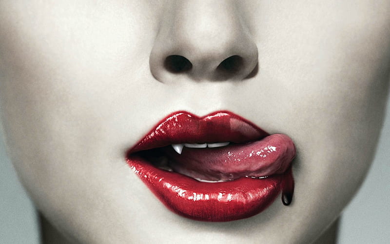 Vampire Blood, red, mouth, abstract, woman, lips, lipstick, blood, true  blood, HD wallpaper | Peakpx