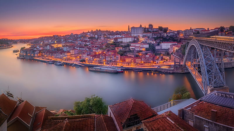 Bridge Portugal River Porto and Vila Nova de Gaia City, HD wallpaper