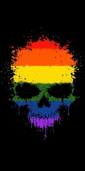 Rainbow Skull, gay, skull, HD phone wallpaper