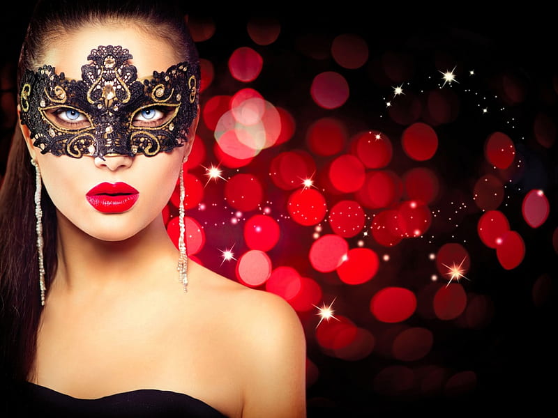 Masquerade Mask, masquerade, makeup, beauty, mysterious, women, jewelry, HD wallpaper