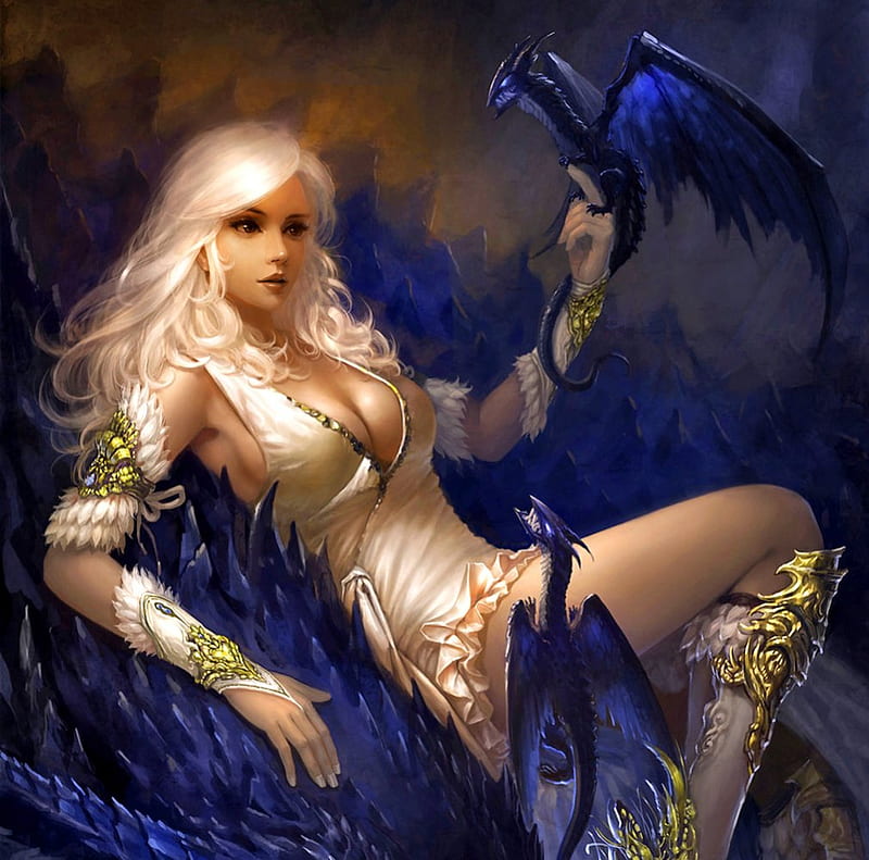 Conclave, fantasy, magic, dragon, women, HD wallpaper