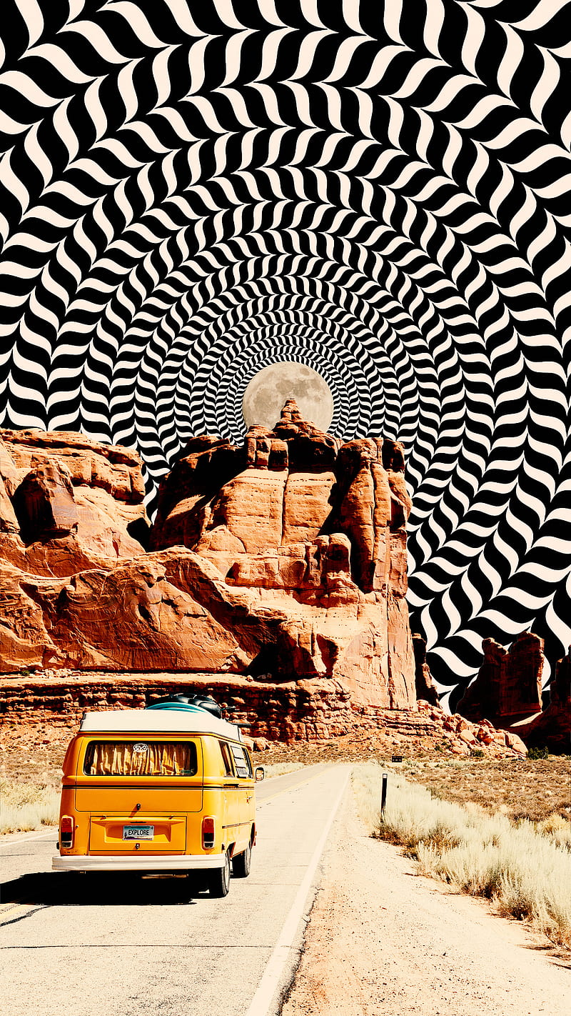 Download Aesthetic Retro Road Trip Vibe Wallpaper