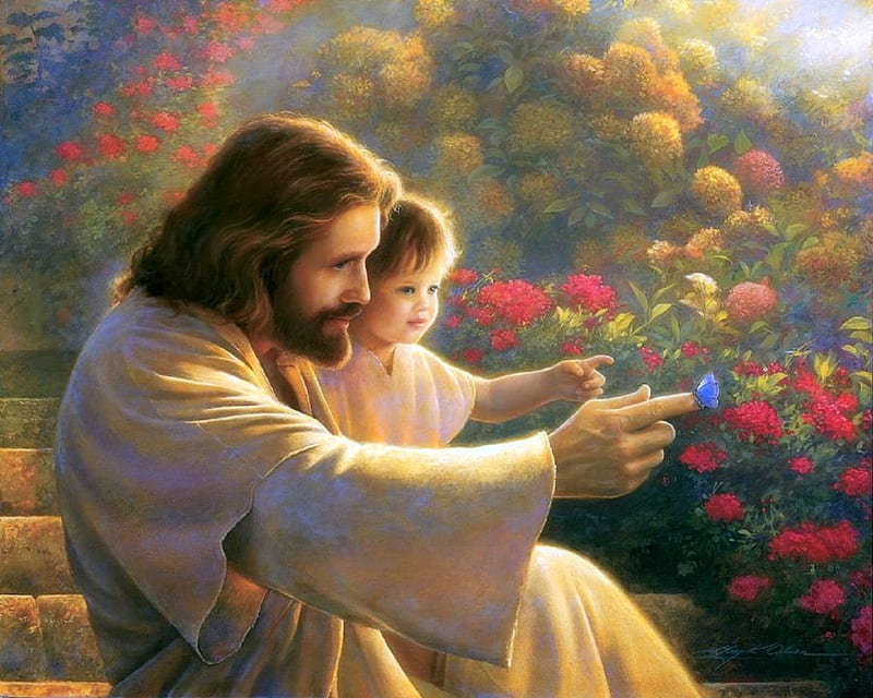 Precious in his sight, little boy, draw and paint, christian, love four seasons, jesus, paintings, love, garden, butterfly designs, HD wallpaper