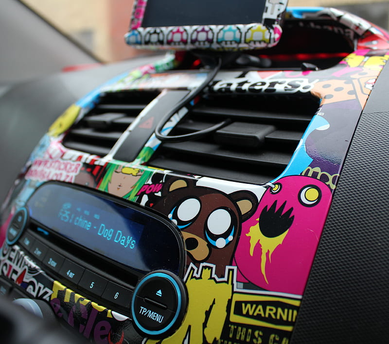 StickerBomb Car, dope, funny sticker, HD wallpaper | Peakpx