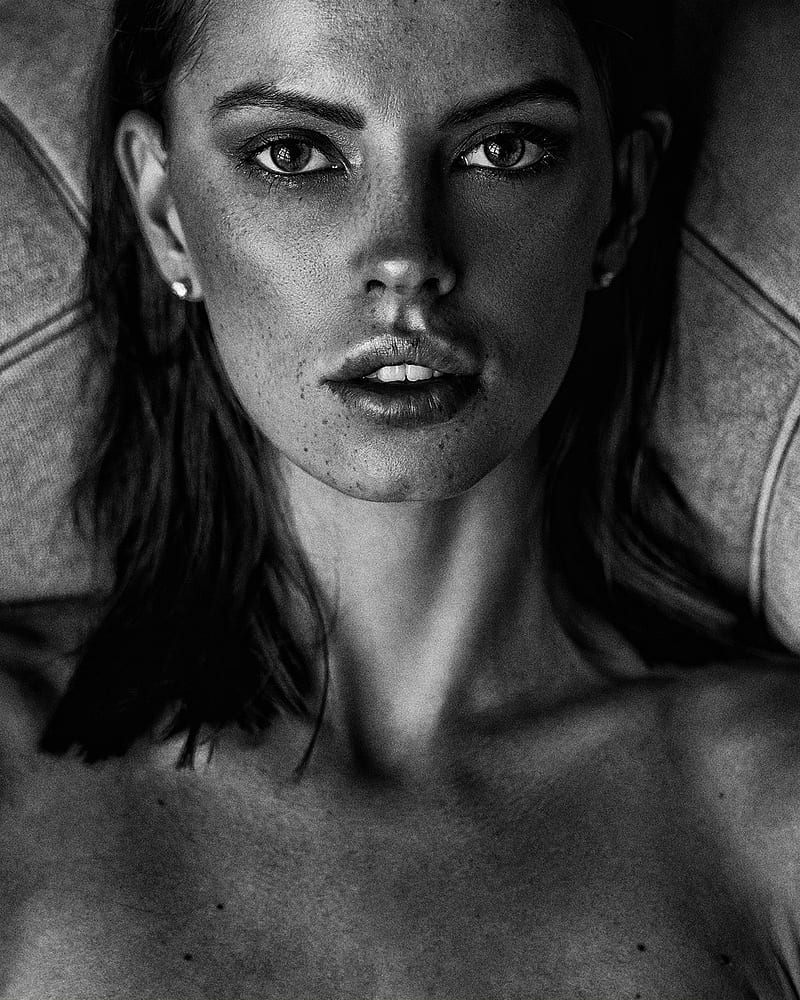 Aleksey Trifonov, women, model, face, portrait, monochrome, HD phone wallpaper