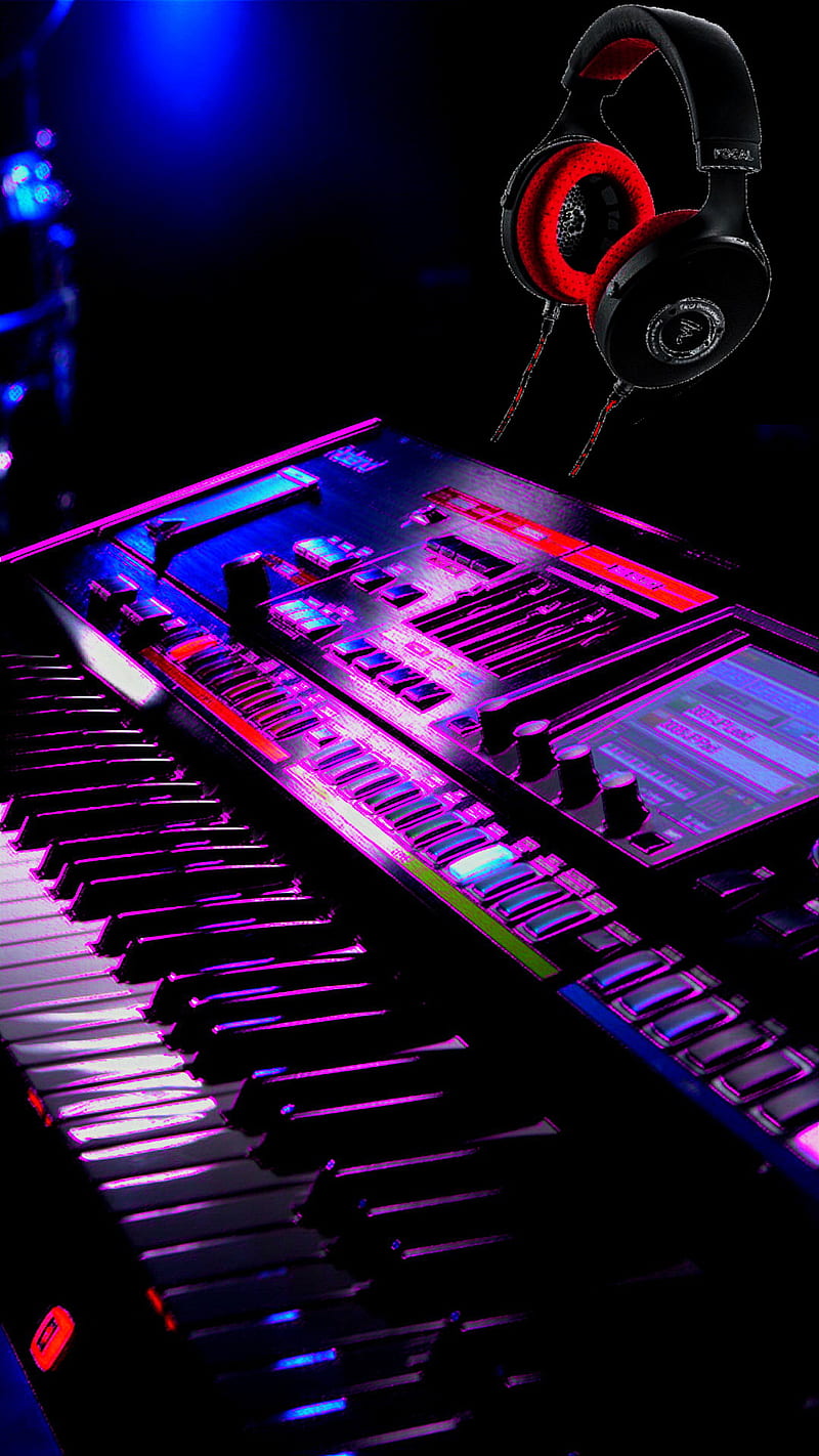 FocalSynth, headphones, keyboard, music, roland, synth, synthesizer, HD phone wallpaper