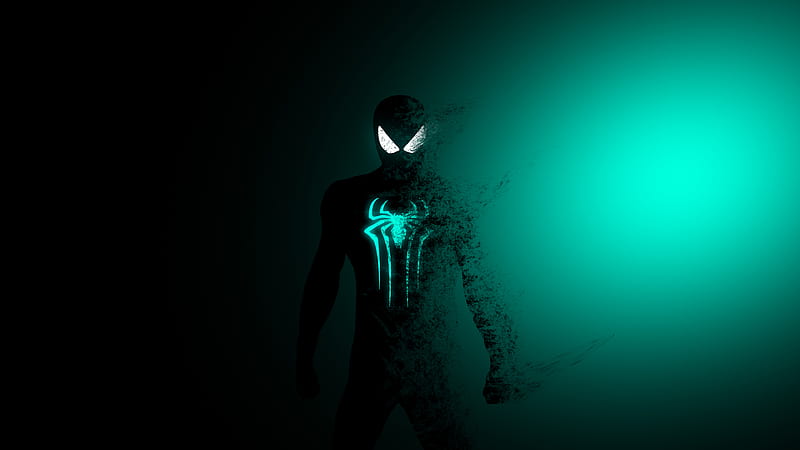 Spiderman Green Burning , spiderman, superheroes, artist, artwork, digital-art, behance, dark, HD wallpaper