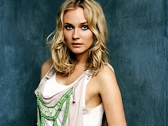 Diane Kruger, female, sexy dress, actress, wall, wood, blond hair