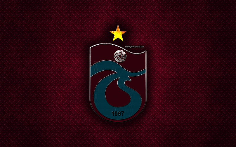 Trabzonspor, Turkish football club, purple metal texture, metal logo, emblem, Trabzon, Turkey, Super Lig, creative art, football, HD wallpaper