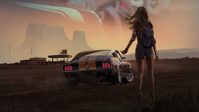 Mustang, 500gt, car, cop, furious, girl, theme, tuning, warrior, HD wallpaper