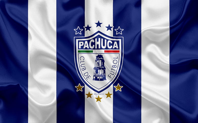 Pachuca FC Mexican Football Club, emblem, Pachuca logo, sign, football, Primera Division, Mexico Football Championships, Pachuca de Soto, Mexico, silk flag, HD wallpaper