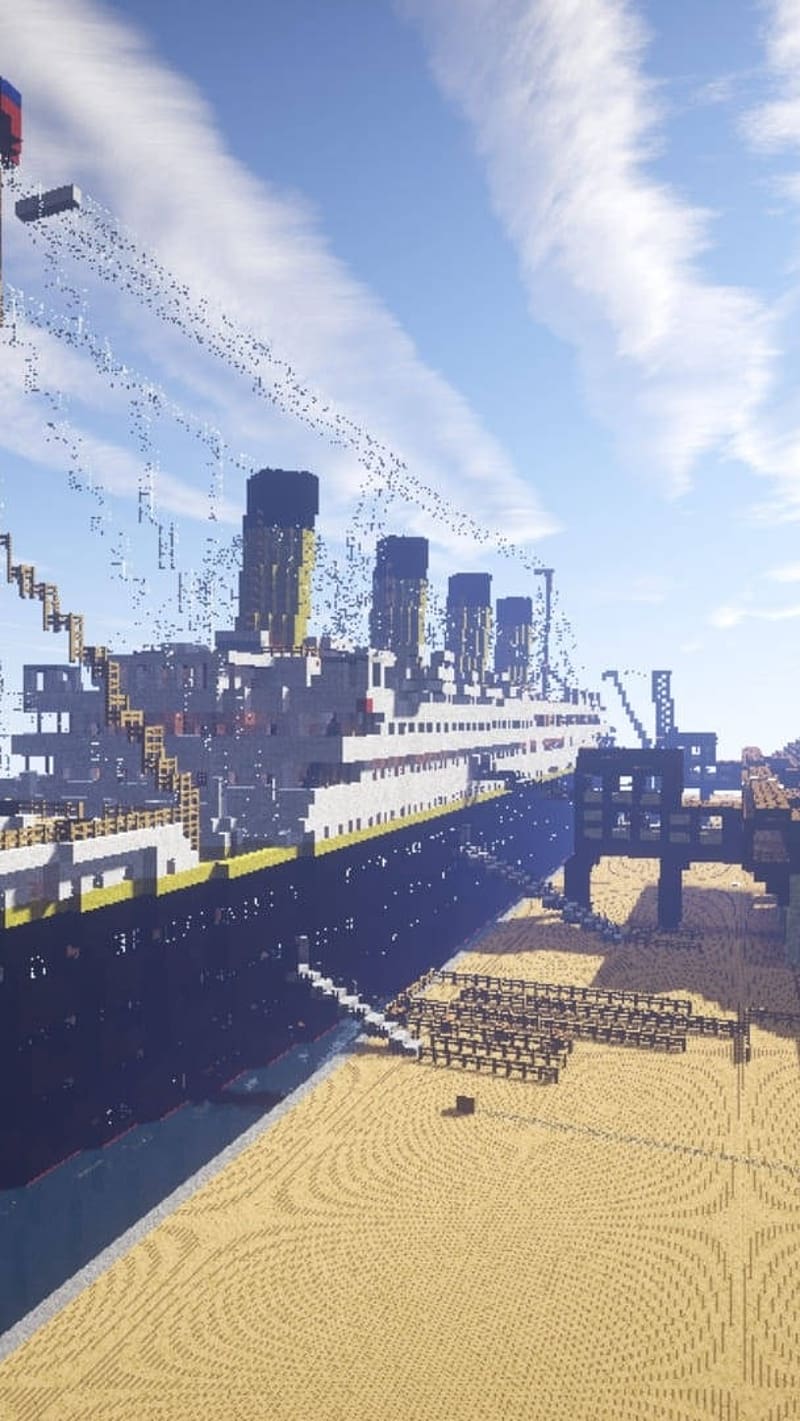 Minecraft.large.ship, minecraft, large ship, game, anime, HD phone wallpaper