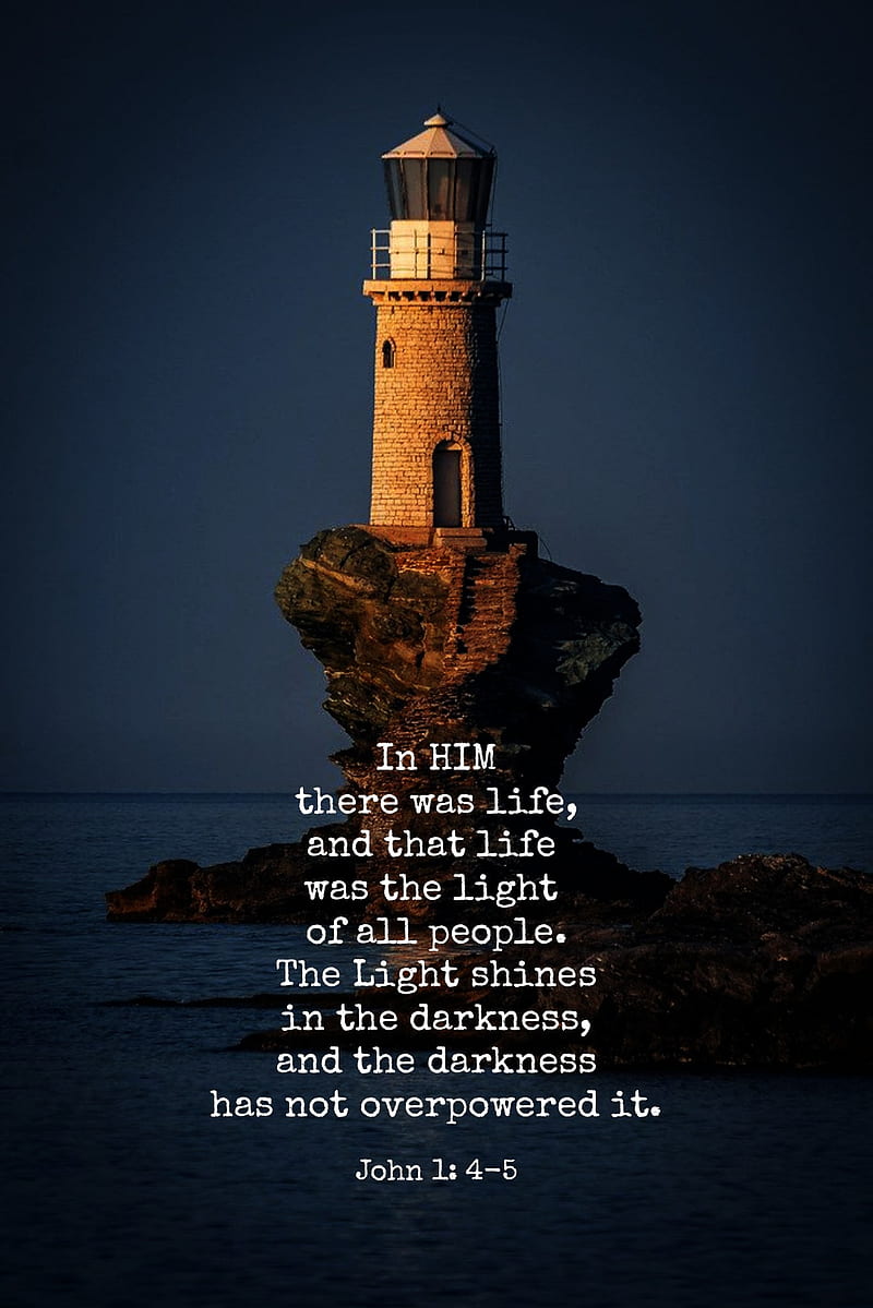 HIS light, beach, bible scripture, dark, good, light, lighthouse, sky, spiritual, tower, HD phone wallpaper