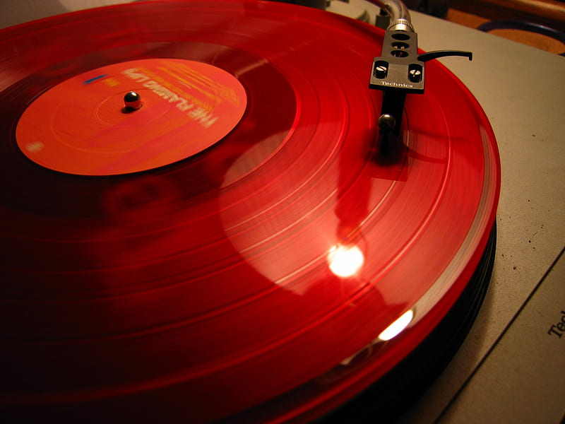 Thick Vinyl, red, vinyl, record, turntable, HD wallpaper
