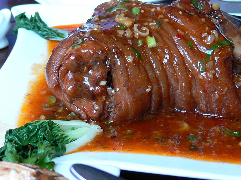 Pork Knuckle, meal, gravy, graphy, food, meat, repast, comestible, HD wallpaper