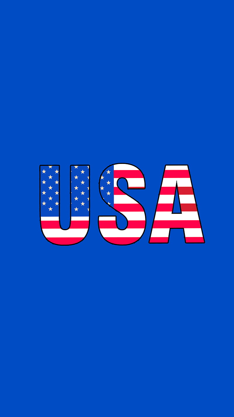 USA flag on blue, 4th July, America, Independence day, Independent, drawing, happy, pop art, veteran's day, HD phone wallpaper