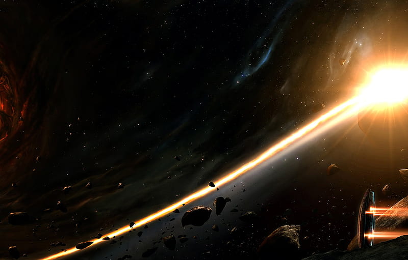 stars, planet, ship, hole, train, asteroids, galaxy, black, fire for , section космос, HD wallpaper