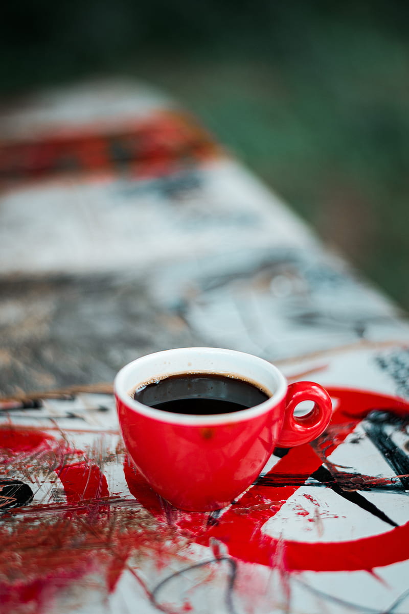 cup, coffee, red, drink, HD phone wallpaper