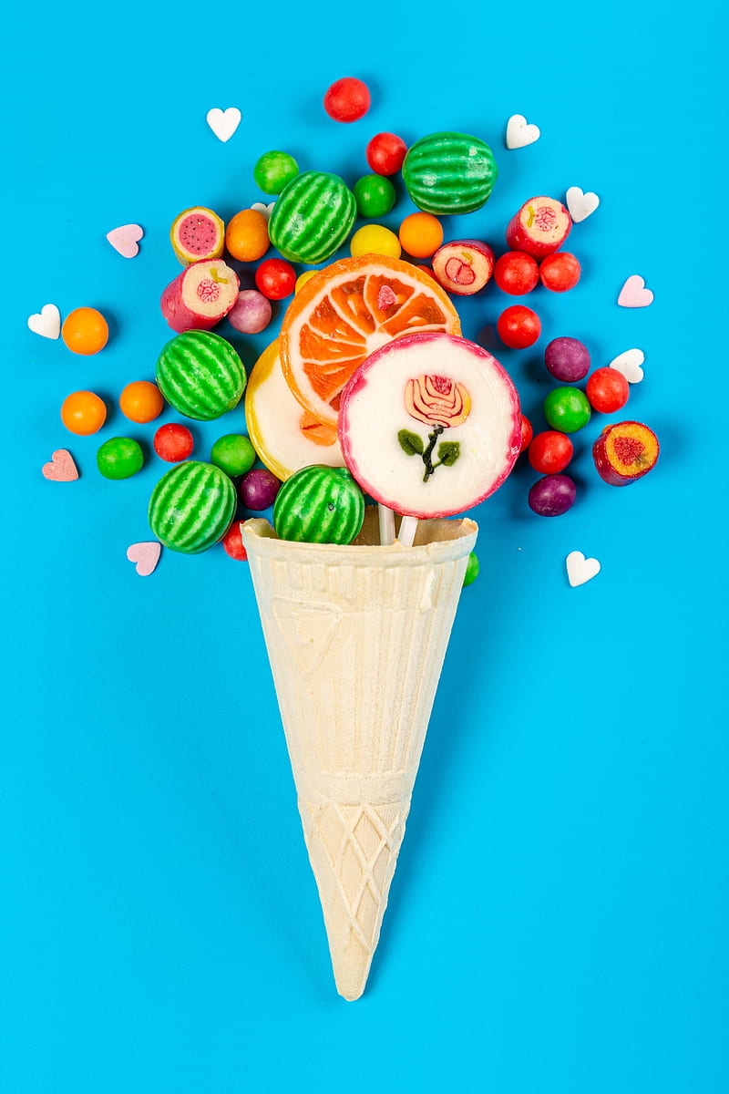 candy, lollipops, horn, sweets, HD phone wallpaper