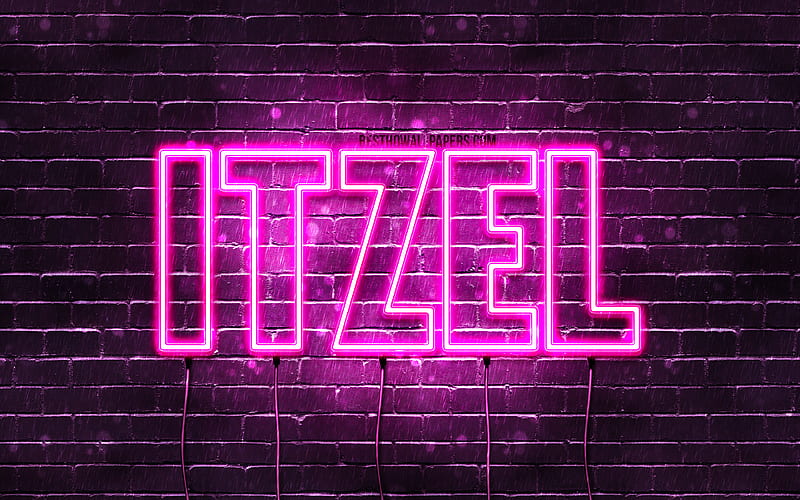 Itzel con nombres, nombres femeninos, nombre de itzel, luces de neón  púrpuras, Fondo de pantalla HD | Peakpx