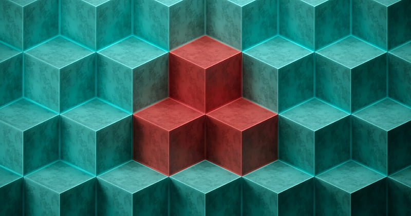 cube, cubes, shapes, relief, HD wallpaper
