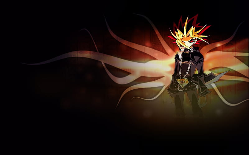 Atem, yami yugi, black, fire, HD wallpaper