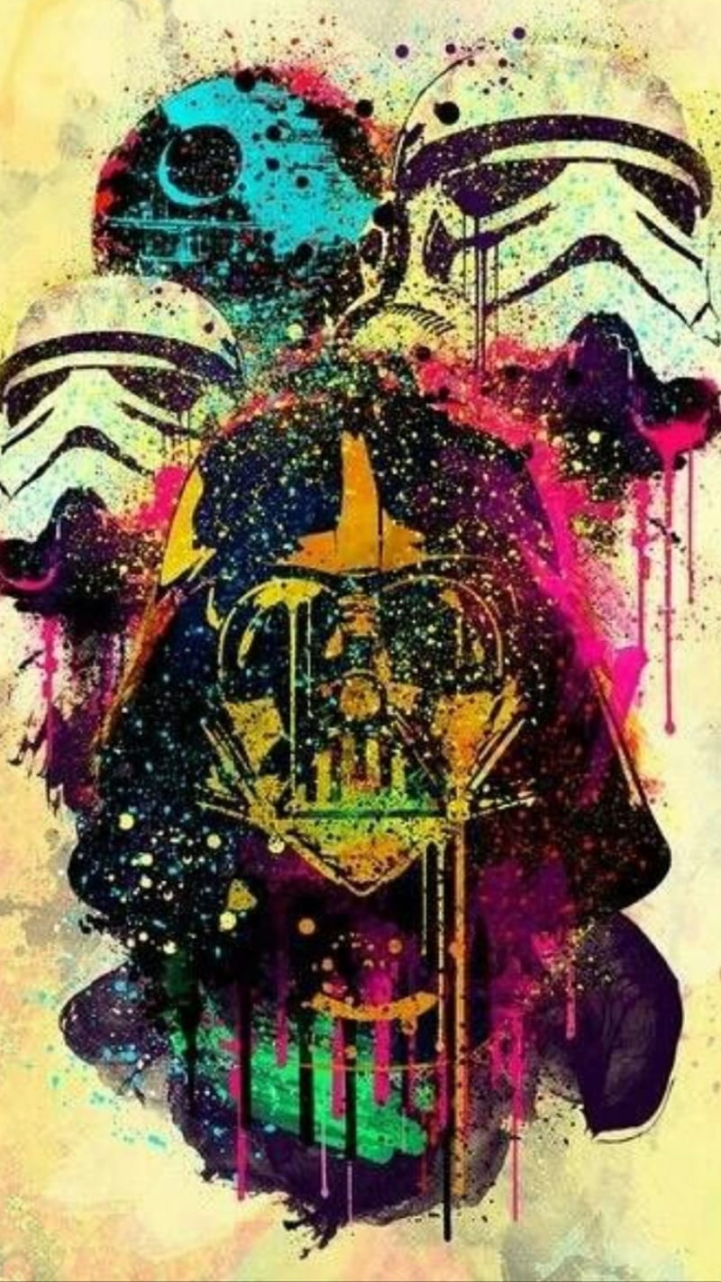 Colourful dark side, star, wars, HD phone wallpaper