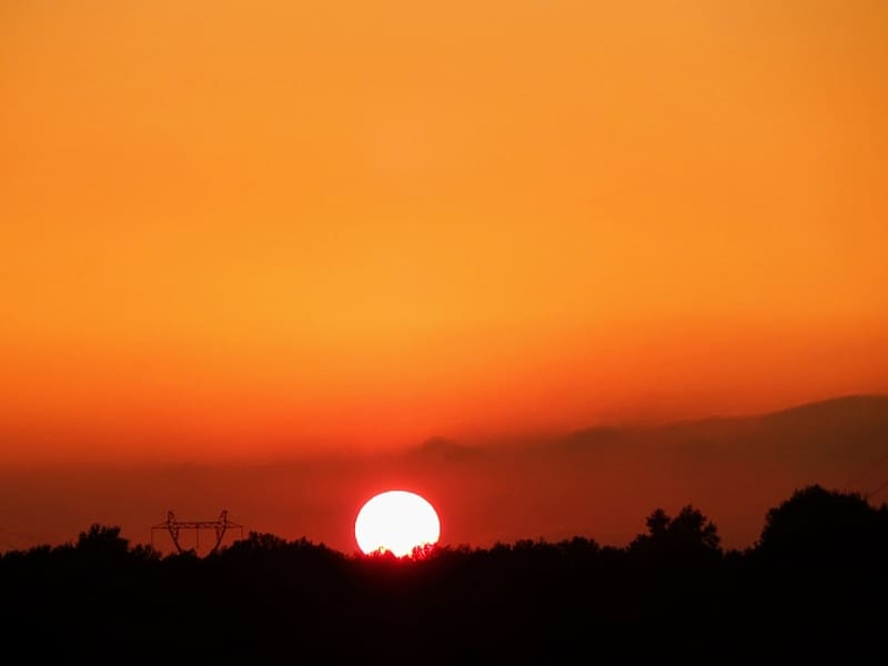 Nature, Sunset, Sky, Sun, , Africa, Algeria, Orange (Color), HD wallpaper