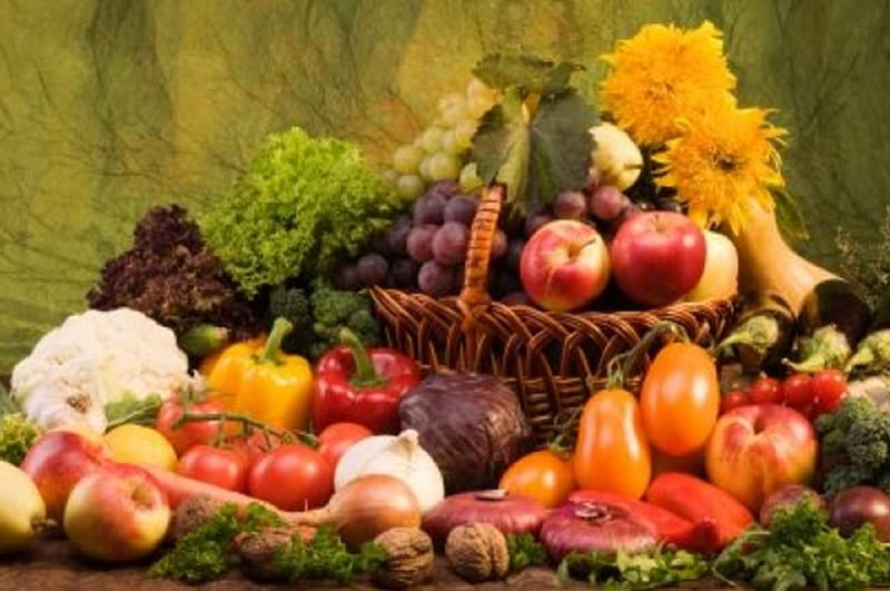 Autumn fruits, toamnei, bogatia, si legume, fructe, HD wallpaper