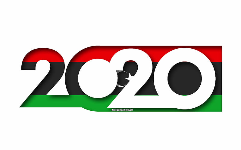 Libya 2020, Flag of Libya, white background, Libya, 3d art, 2020 concepts, Libya flag, 2020 New Year, 2020 Libya flag, HD wallpaper