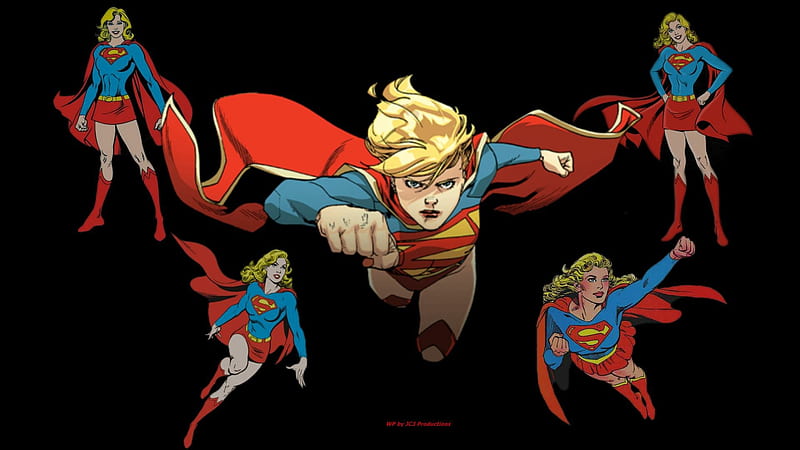 Supergirl Times 5 , cartoons, supergirl, sexy girls, comics, background, 1920x1080 only, fan art, anime, kara danvers, fanpop, dc comics, HD wallpaper