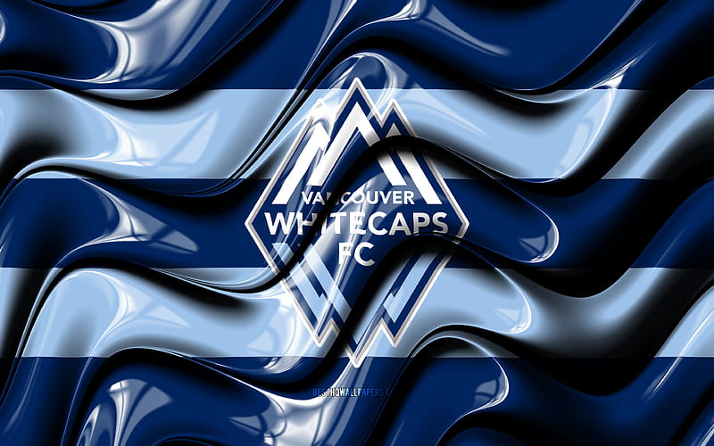 Vancouver Whitecaps flag blue 3D waves, MLS, canadian soccer team, football, Vancouver Whitecaps logo, soccer, Vancouver Whitecaps FC, HD wallpaper