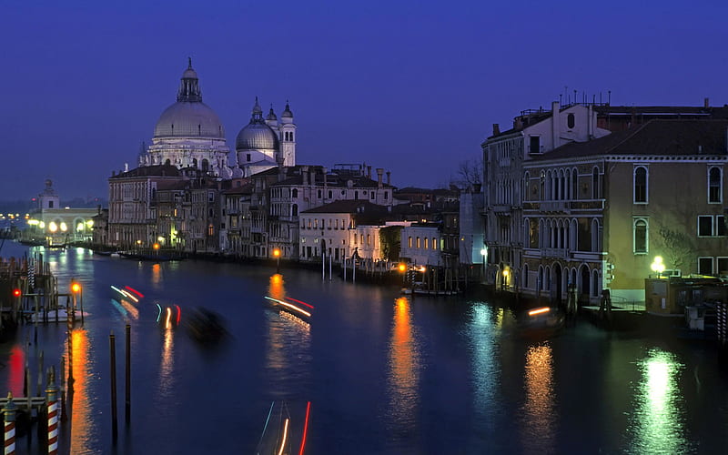 Grand canal night-Venice Italy Travel, HD wallpaper