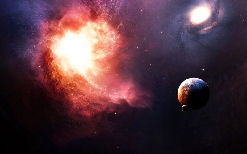 Cosmos, stars, planets, gases, 3d, space, galaxies, HD wallpaper | Peakpx