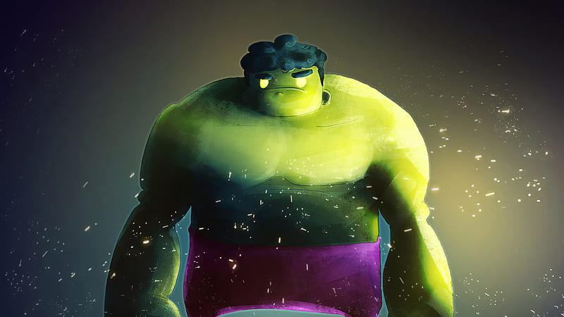 Fat Hulk, hulk, superheroes, digital-art, artwork, artstation, HD wallpaper
