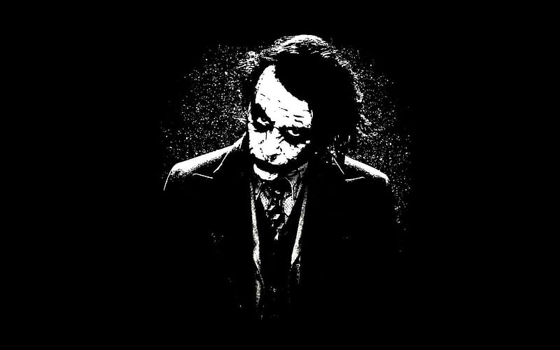 Joker, creative, supervillain, black backgrounds, minimal, artwork, Joker minimalism, HD wallpaper