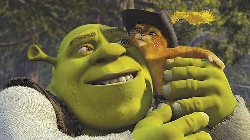 Shrek With Puss in Boots Shrek, HD wallpaper