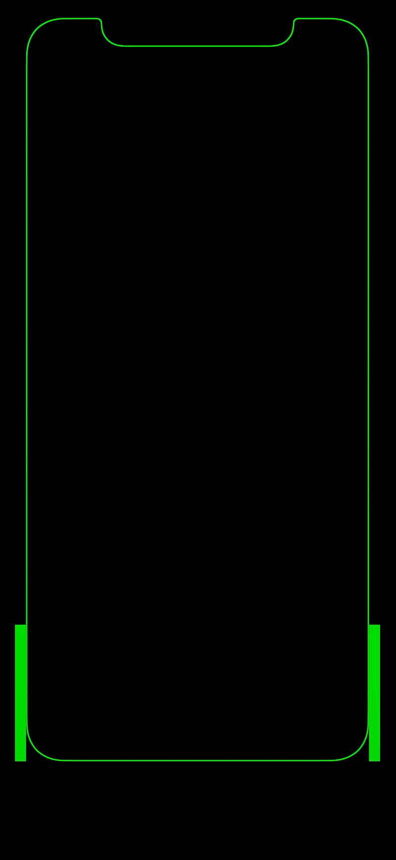 the X green, black, border, edge, green, iphonex, thex, HD phone wallpaper
