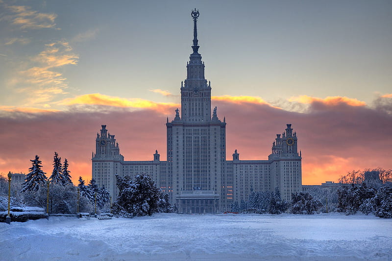 Russian in Winter, building, architecture, russia, snow, parliament, winter, government, HD wallpaper
