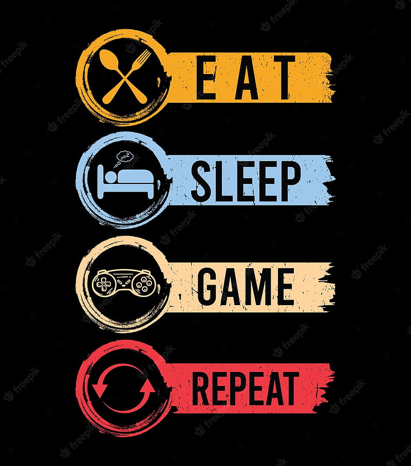 Eat sleep game repeat . Vectors, Stock & PSD, HD phone wallpaper