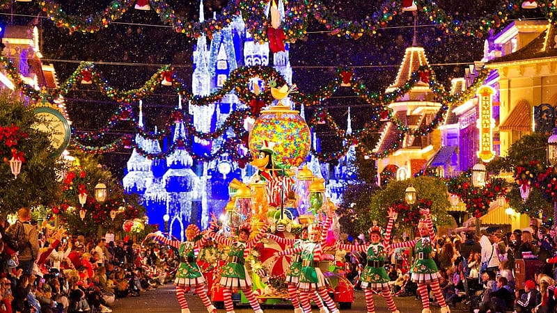 Disney Walt Disney World Christmas Performance, USA Christmas, HD wallpaper