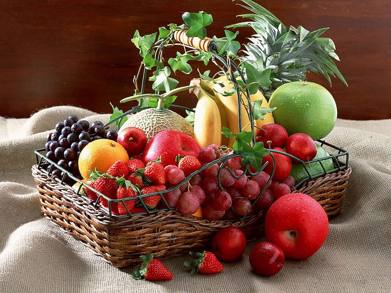 exotic fruit basket, exotic, delicious, basket, fruits, delight, HD wallpaper